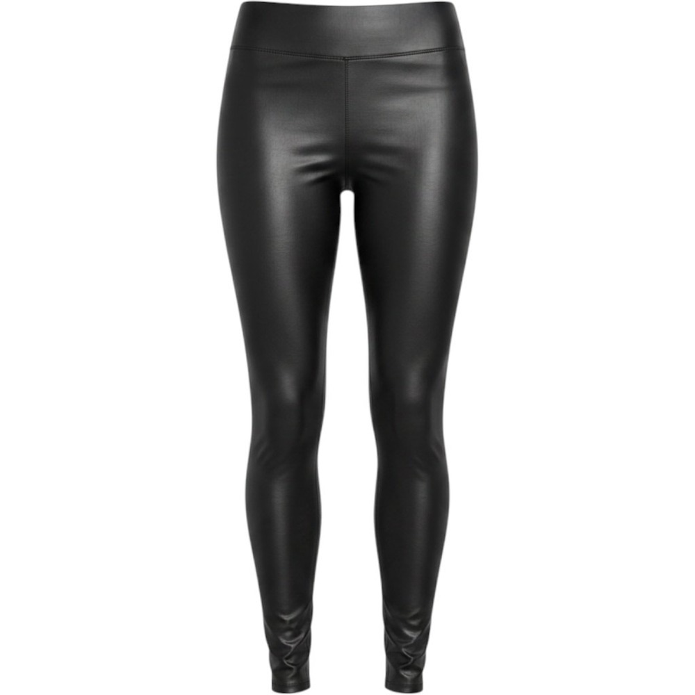 7 For All Mankind Black Faux Leather High Waisted Leggings Pants